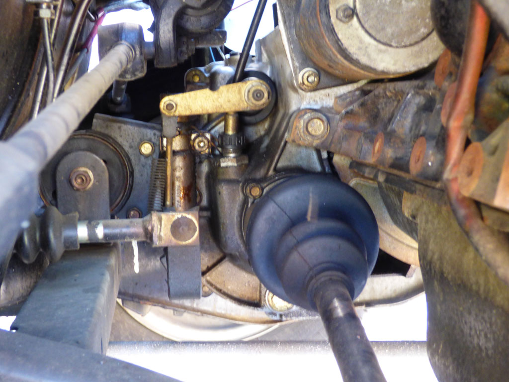 Detailaufnahme des Getriebe vom Trabant 1.1 Universal